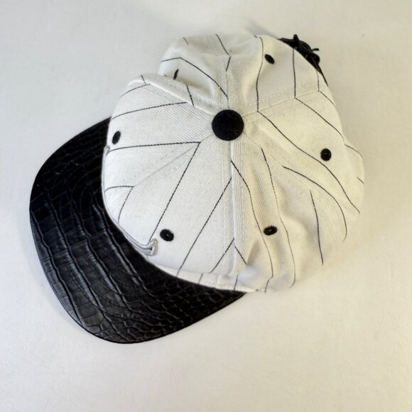 Mitchell & Ness Chicago Bulls Hat Pinstripe Croc Brim Hardwood Classics - Picture 4 of 11